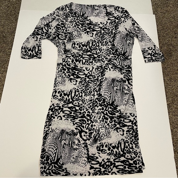 Peter Nygard Animal Print Wrap 3/4 Sleeve Dress Sz 1X - Picture 7 of 7